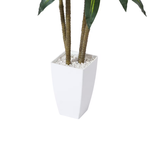 4ft Faux Dracaena Plant with White Tall Pot