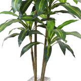 4ft Faux Dracaena Plant with White Tall Pot