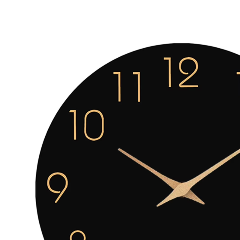 Silent Wooden Wall Clock – Hanging Decorative Clock