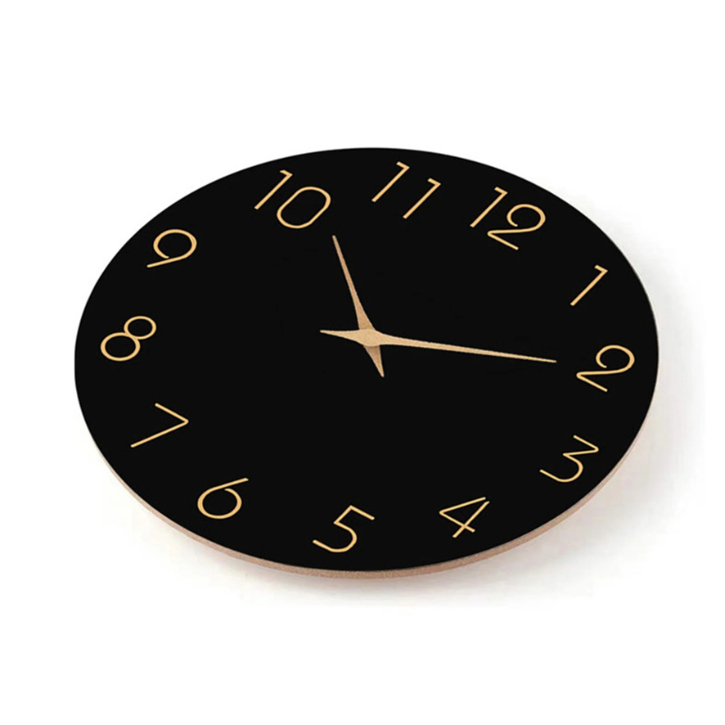 Silent Wooden Wall Clock – Hanging Decorative Clock